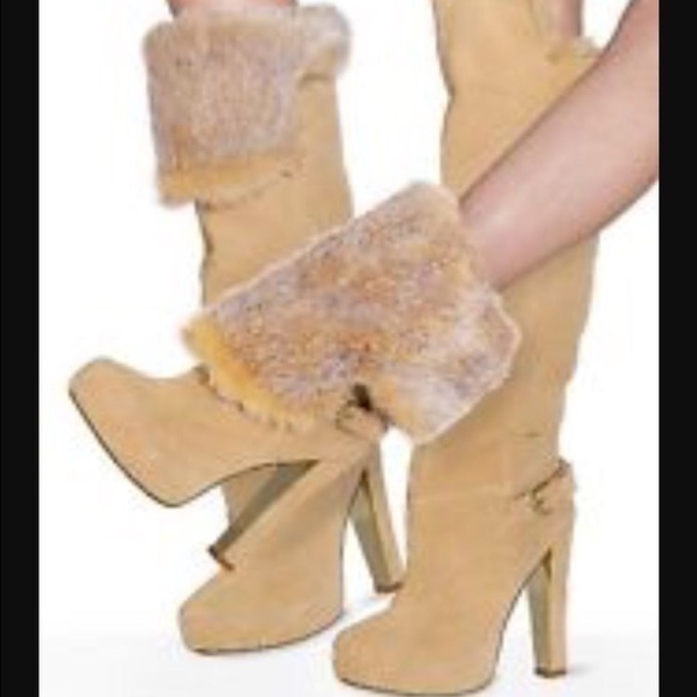 Colin Stuart fur cuff boots